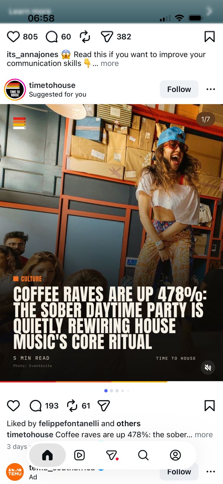 Coffee raves are up 478 percent — Time To House cover slide