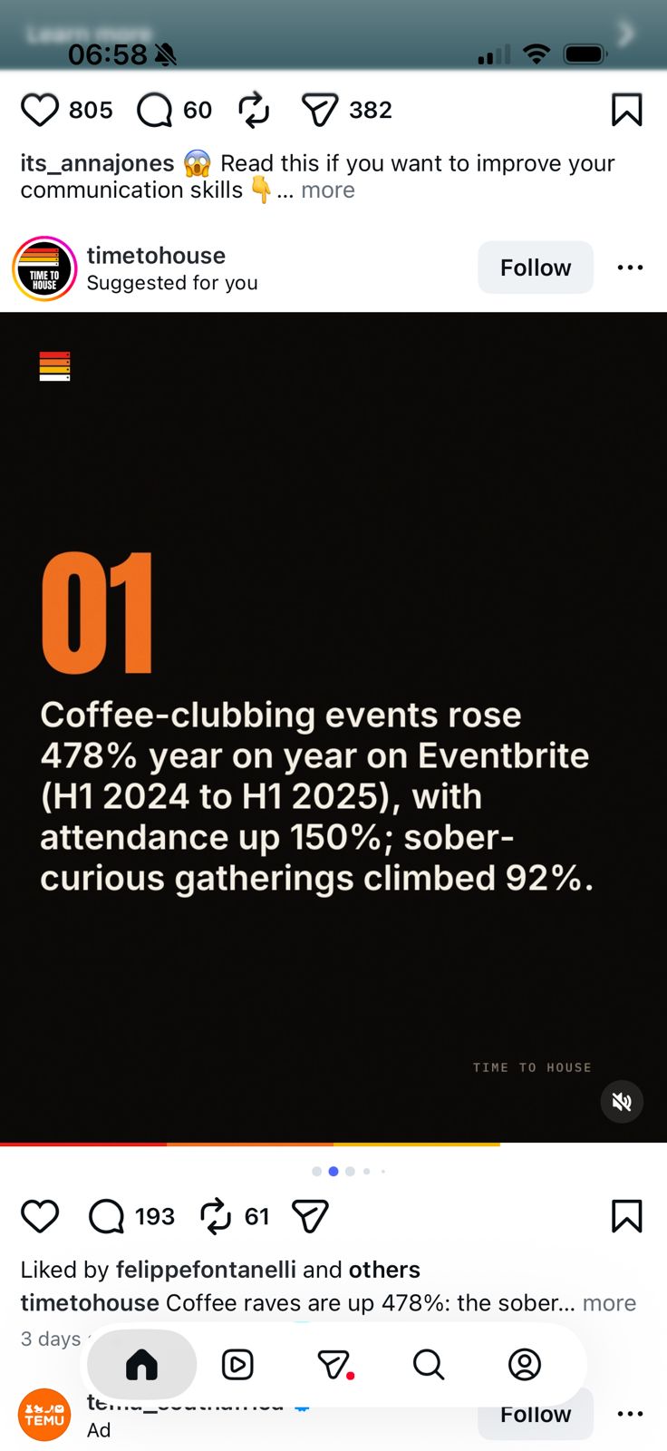 Coffee-clubbing events rose 478 percent — stat 01