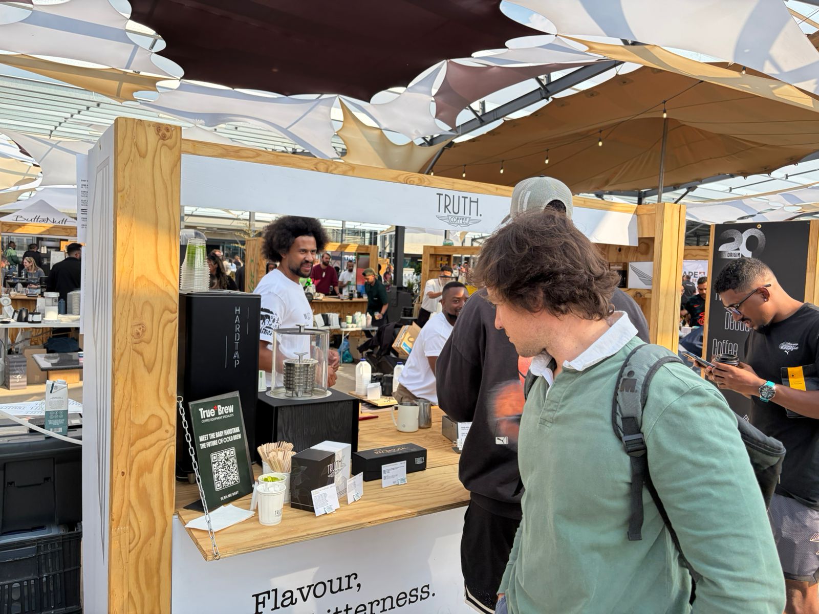 Truth Coffee stand at Jo'burg Coffee Festival 2026 — Flavour not bitterness, HardTap, TrueBrew
