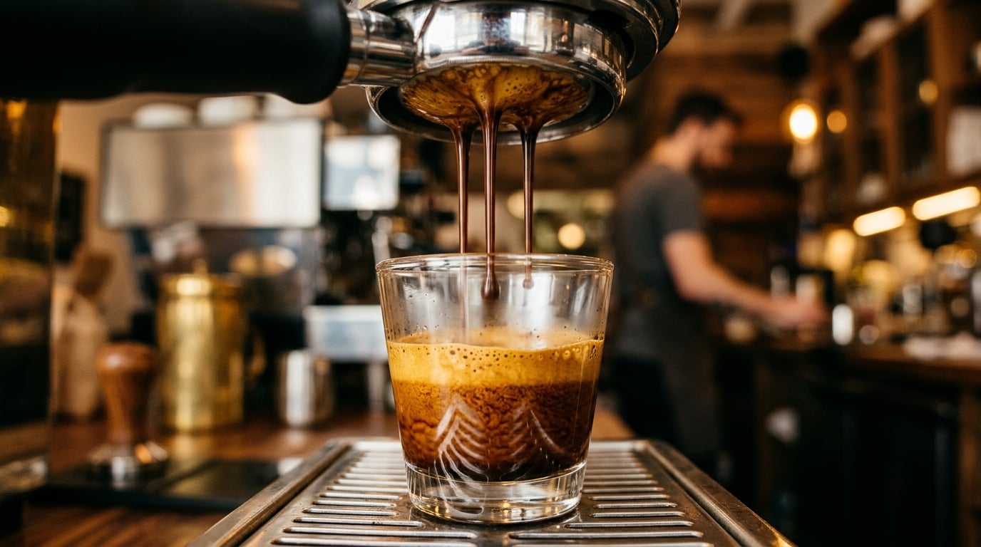 YAAWK Coffee espresso shot pulling at Wendywood roastery