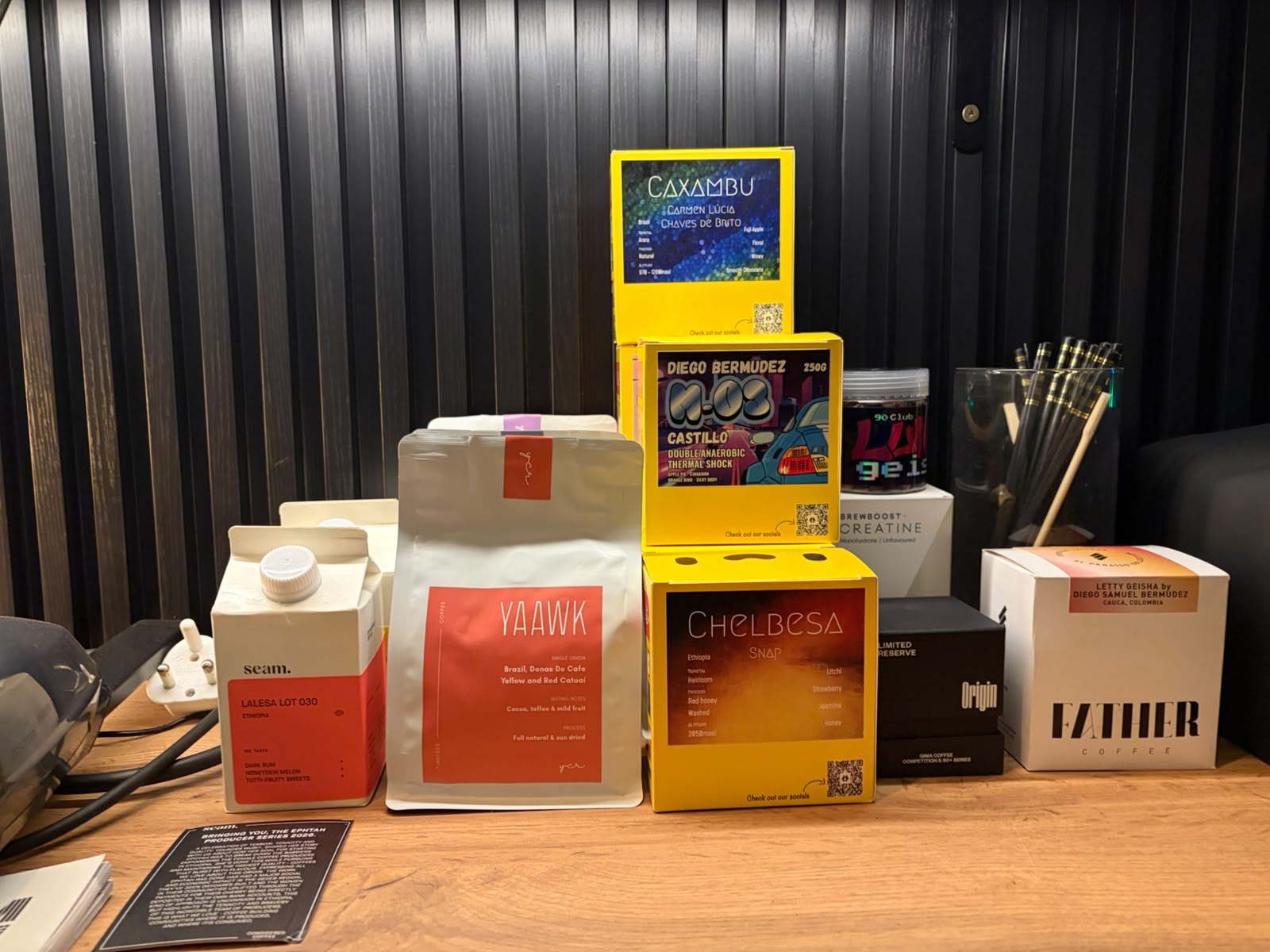 SA specialty coffee collection featuring Yellow Jacket Chelbesa Snap, Seam, YAAWK, Origin, and Father Coffee